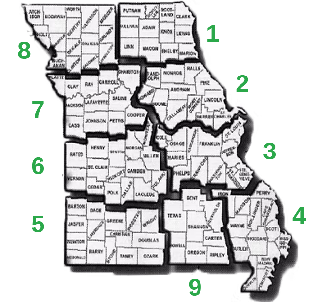Missouri Trappers Association District Map Missouri Trappers Association District Map